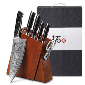 Damascus Knife Set with Block Wholesale Program
