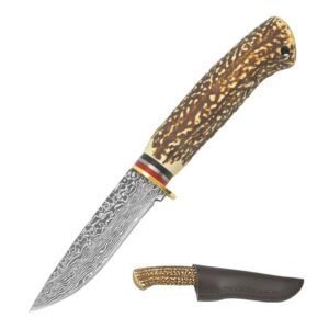 Approved Damascus knife imitation bone handle sharp Mongolian small straight knife Dealer Program