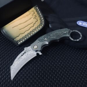 Approved Karambit Knife Damascus Steel Folding Claw Knife Wholesale