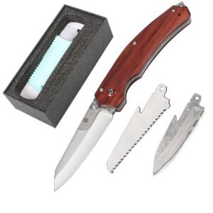 Approved Wilderness survival folding knife multifunctional detachable Damascus Wholesale