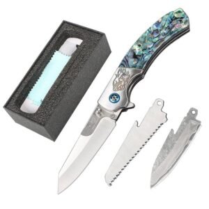 Approved Wilderness survival folding knife multifunctional detachable Damascus Wholesale