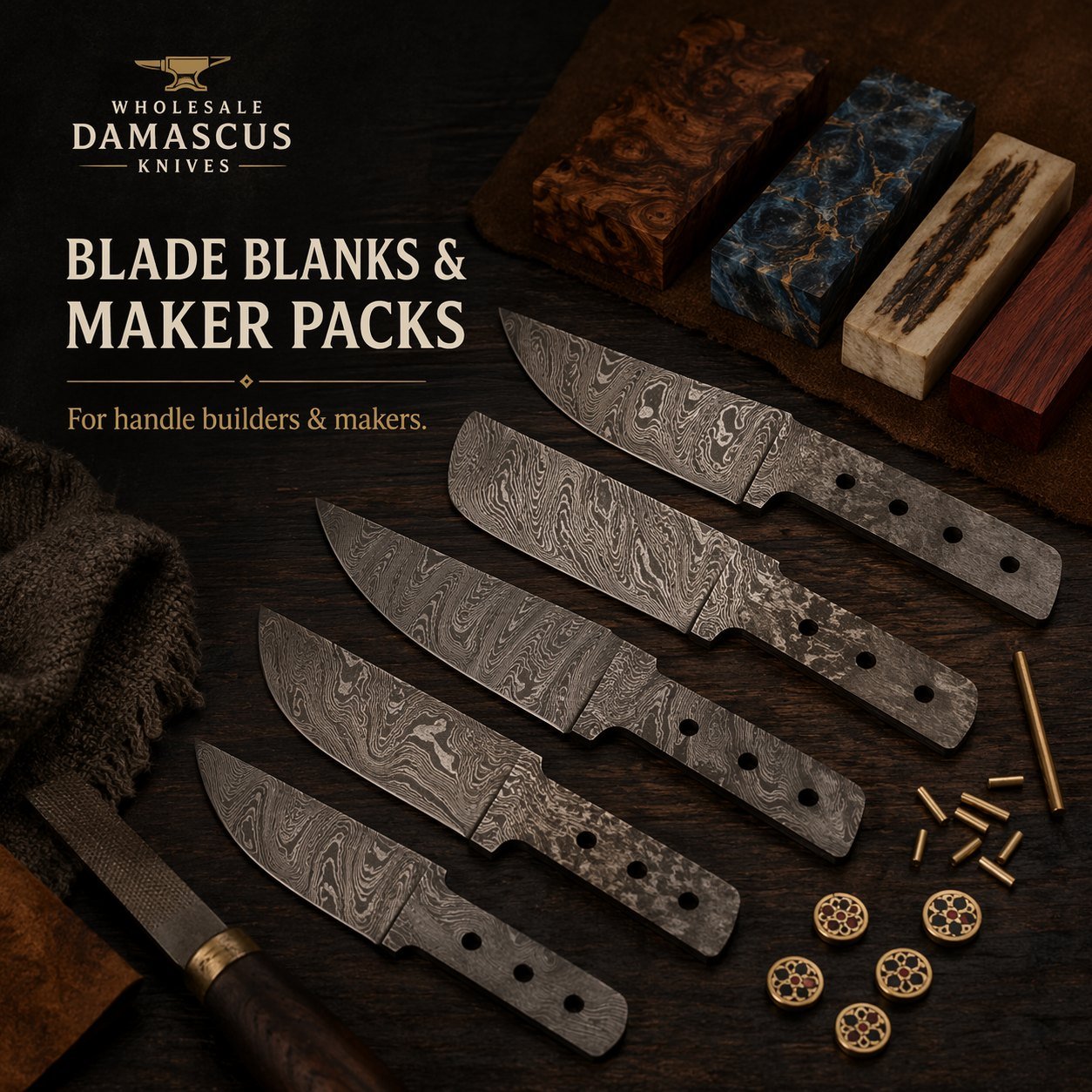Damascus blanks for custom makers