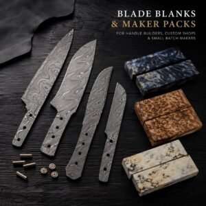 Damascus blade and handle material kit